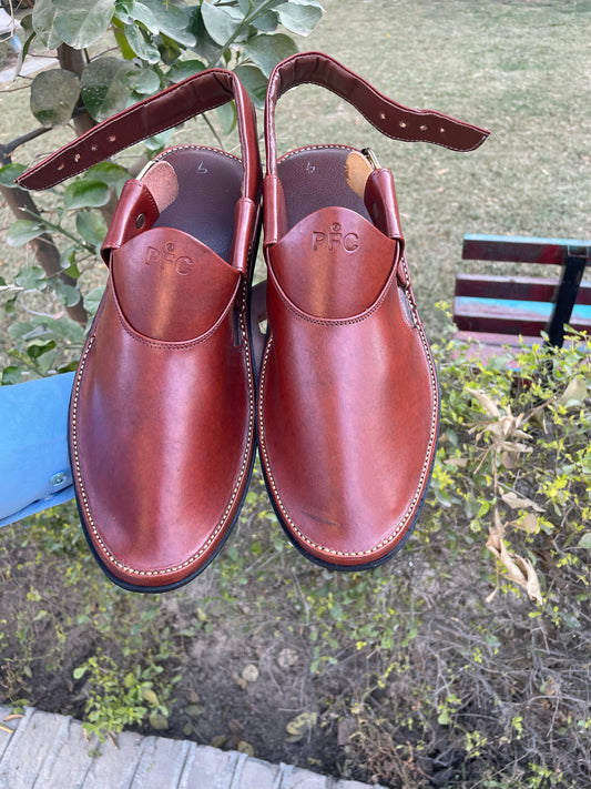 Handmade Medicated Jeans Peshawari Chappal (BROWN)