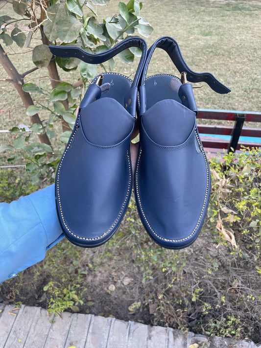 Handmade Medicated Jeans Peshawari Chappal (BLUE)