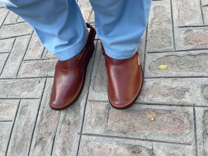 Handmade Medicated Jeans Peshawari Chappal (BROWN)